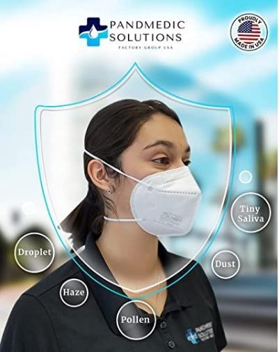 MedicPro N95 mask approved by NIOSH, N95 particle respirators in independent packaging, made in USA.